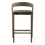 Vougler - Modern Grey Fabric + Wenge Counter Chair (Set of 2) - image 4