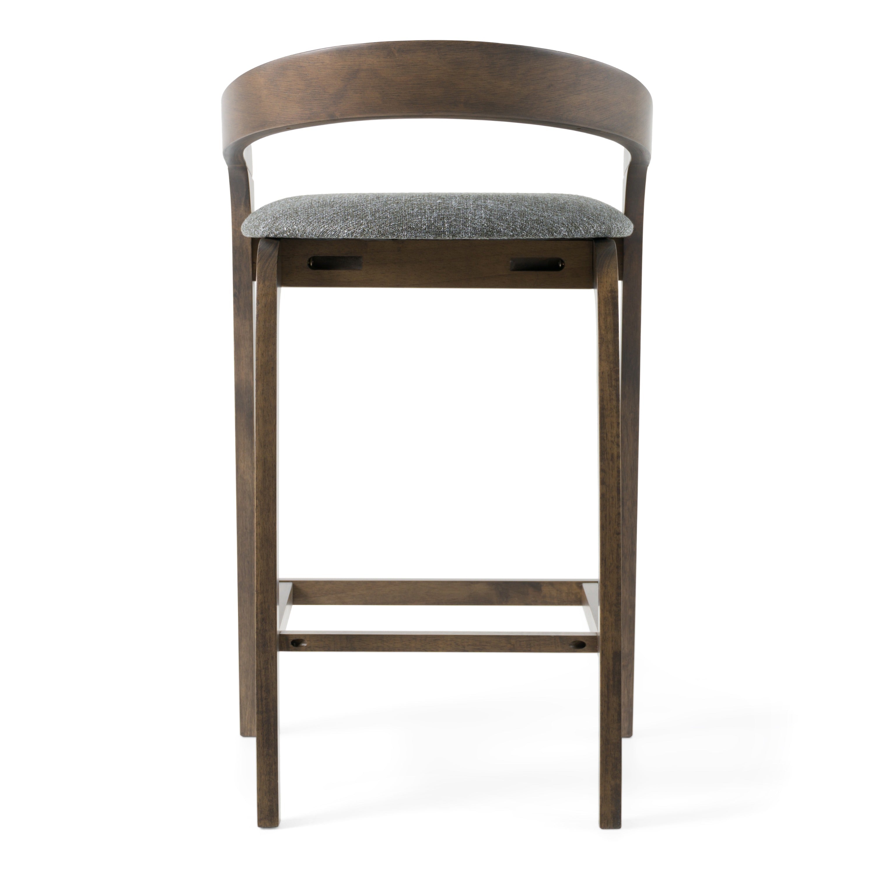 Vougler - Modern Grey Fabric + Wenge Counter Chair (Set of 2) - image 4