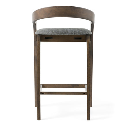 Vougler - Modern Grey Fabric + Wenge Counter Chair (Set of 2) - image 4