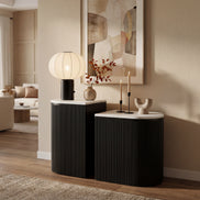 Ormara Side Table Set (2-Piece) White & Black
