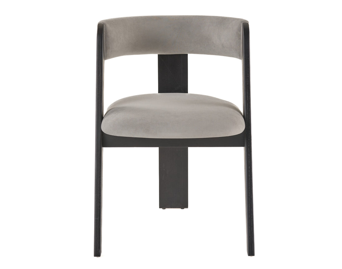 Washington - Modern Grey Fabric + Ebony Oak Dining Chair (Set of 2)