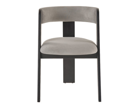 Washington - Modern Grey Fabric + Ebony Oak Dining Chair (Set of 2)