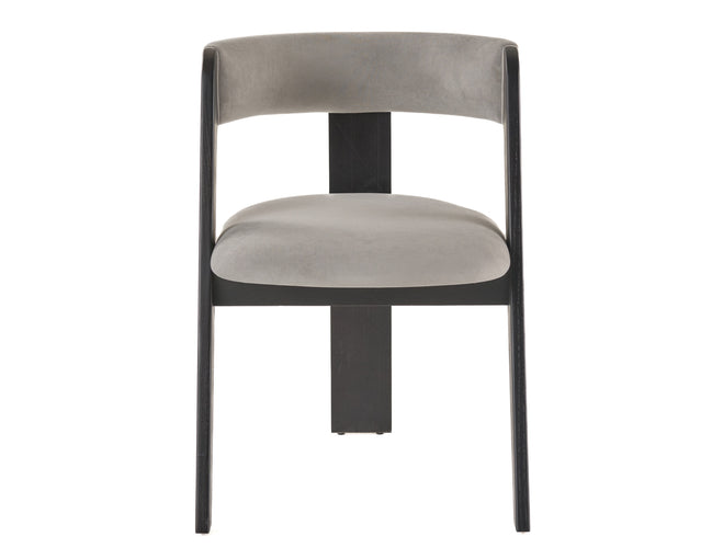 Washington - Modern Grey Fabric + Ebony Oak Dining Chair (Set of 2)