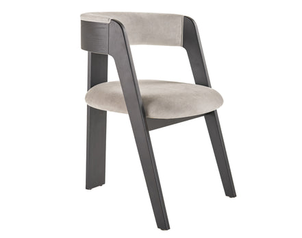 Washington - Modern Grey Fabric + Ebony Oak Dining Chair (Set of 2) - image 2
