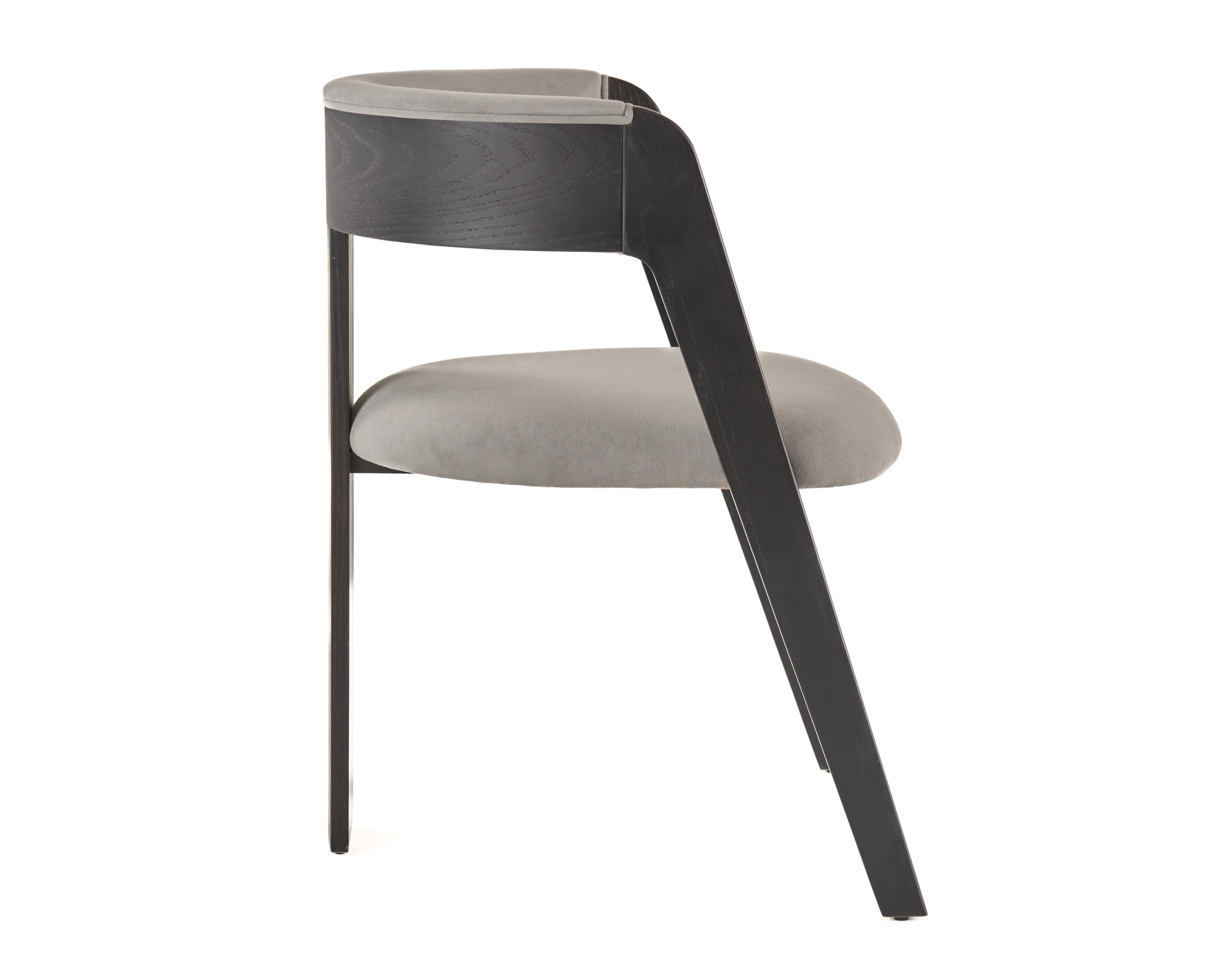 Washington - Modern Grey Fabric + Ebony Oak Dining Chair (Set of 2) - image 3