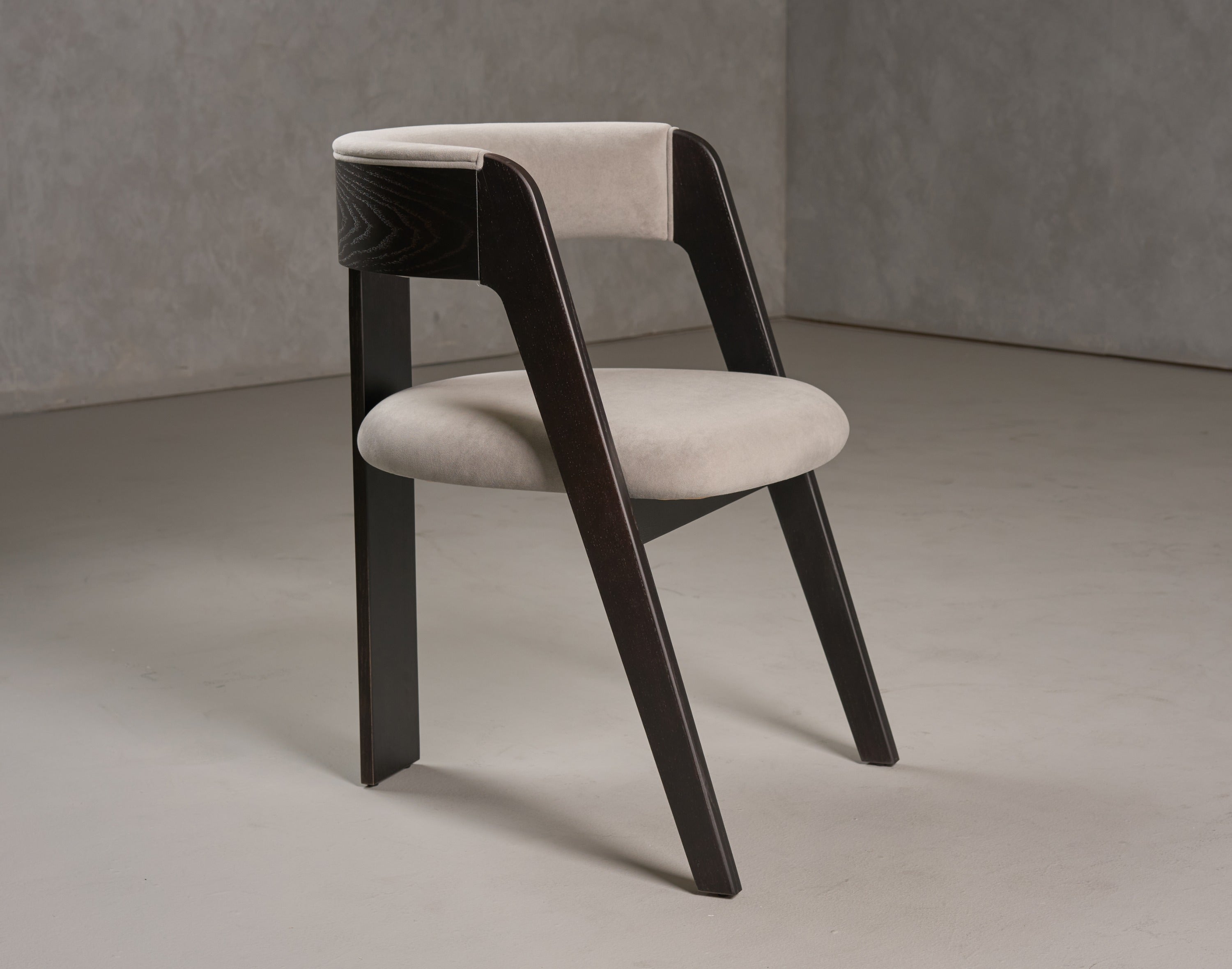 Washington - Modern Grey Fabric + Ebony Oak Dining Chair (Set of 2) - image 5