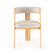 Washington - Modern Cream Velvet + Natural Oak Dining Chair (Set of 2) - image 2