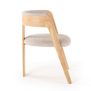 Washington - Modern Cream Velvet + Natural Oak Dining Chair (Set of 2) - image 4