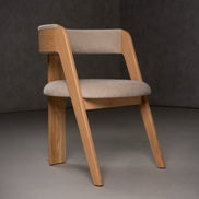 Washington - Modern Cream Velvet + Natural Oak Dining Chair (Set of 2)