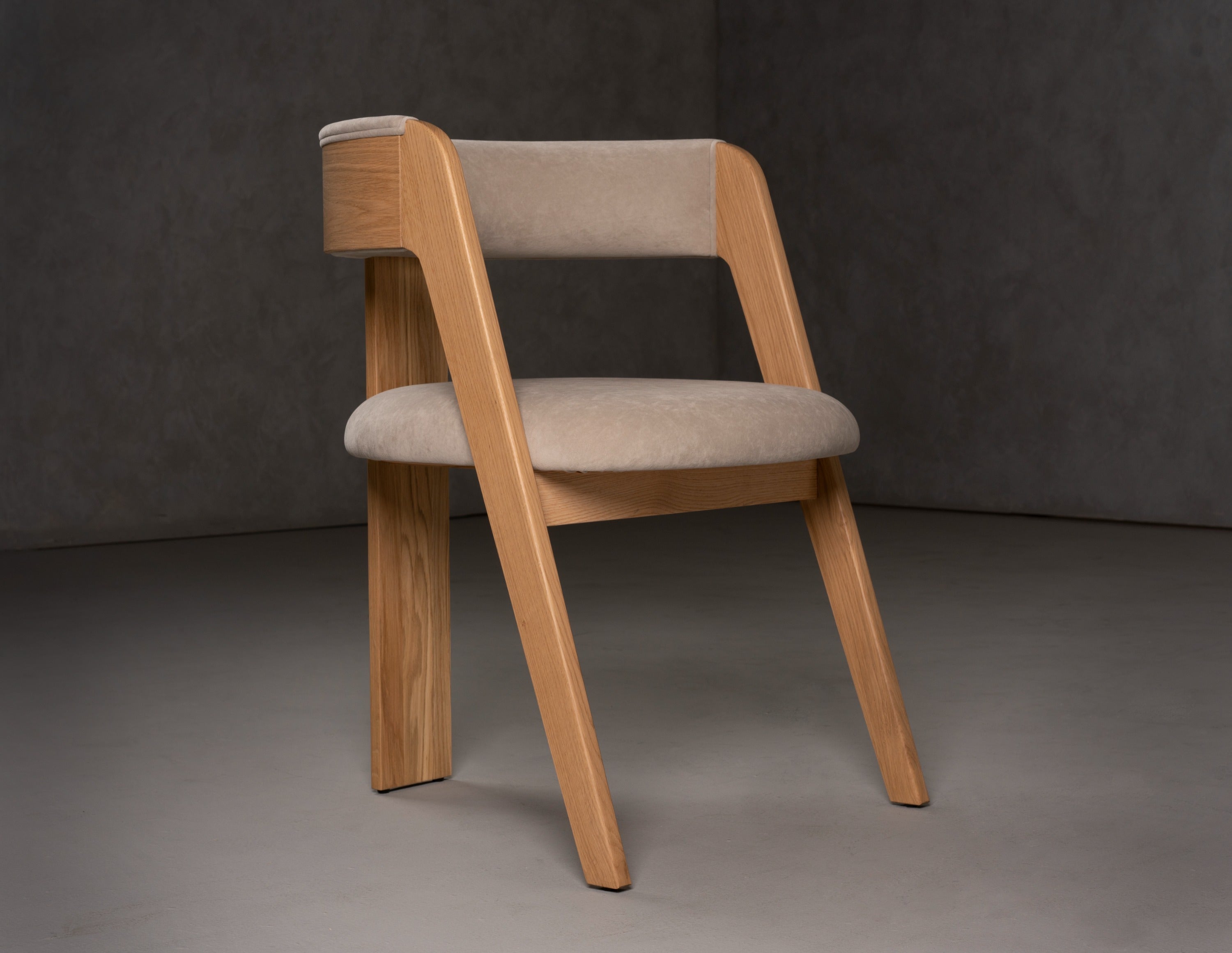 Washington - Modern Cream Velvet + Natural Oak Dining Chair (Set of 2)