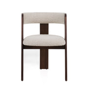 Washington - Modern Cream Fabric + Brown Oak Dining Chair (Set of 2)