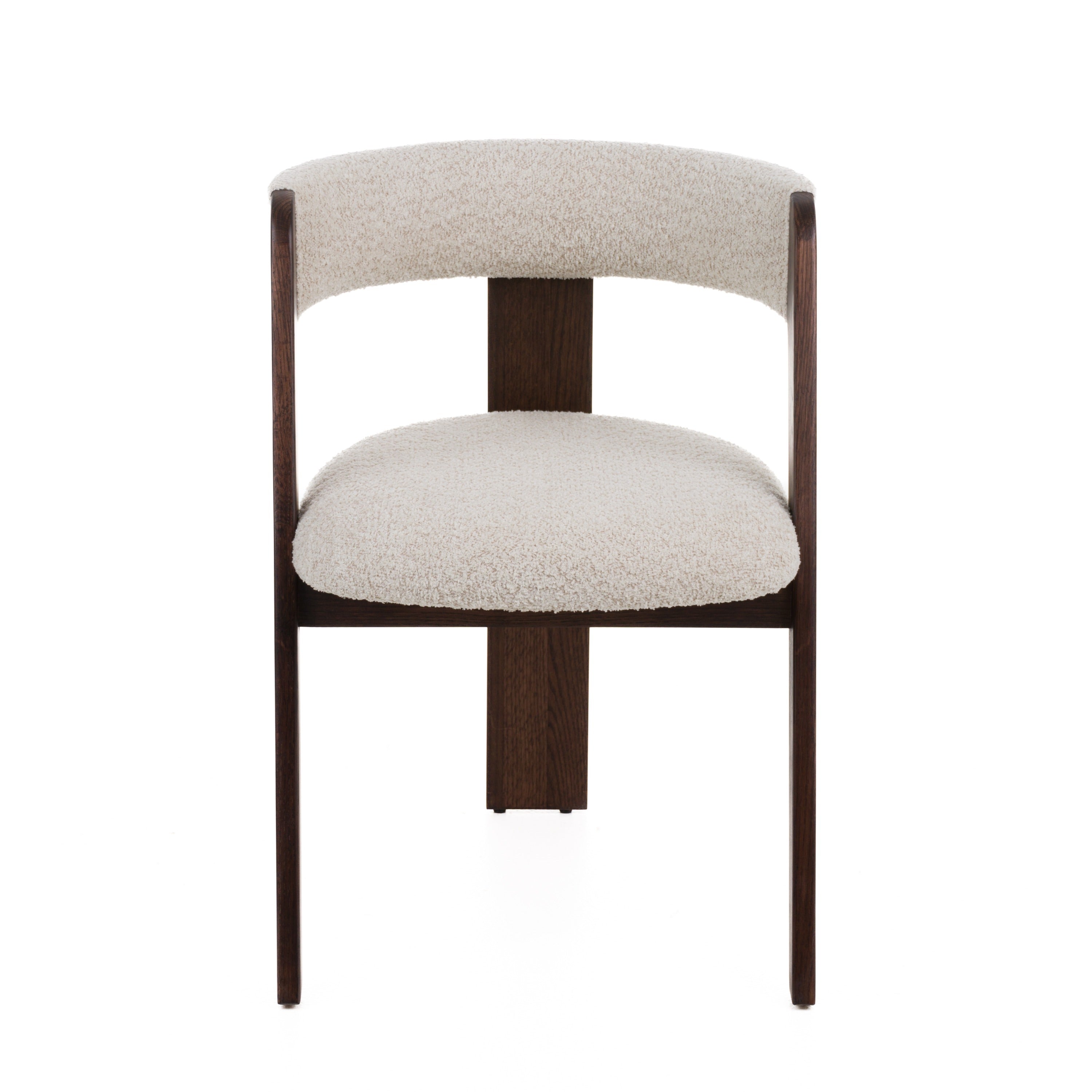 Washington - Modern Cream Fabric + Brown Oak Dining Chair (Set of 2) - image 2