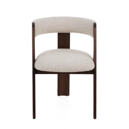 Washington - Modern Cream Fabric + Brown Oak Dining Chair (Set of 2) - image 2