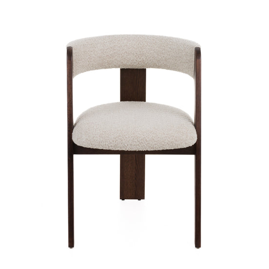 Washington - Modern Cream Fabric + Brown Oak Dining Chair (Set of 2) - image 2