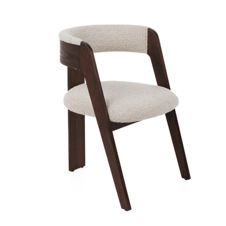 Washington - Modern Cream Fabric + Brown Oak Dining Chair (Set of 2) - image 3