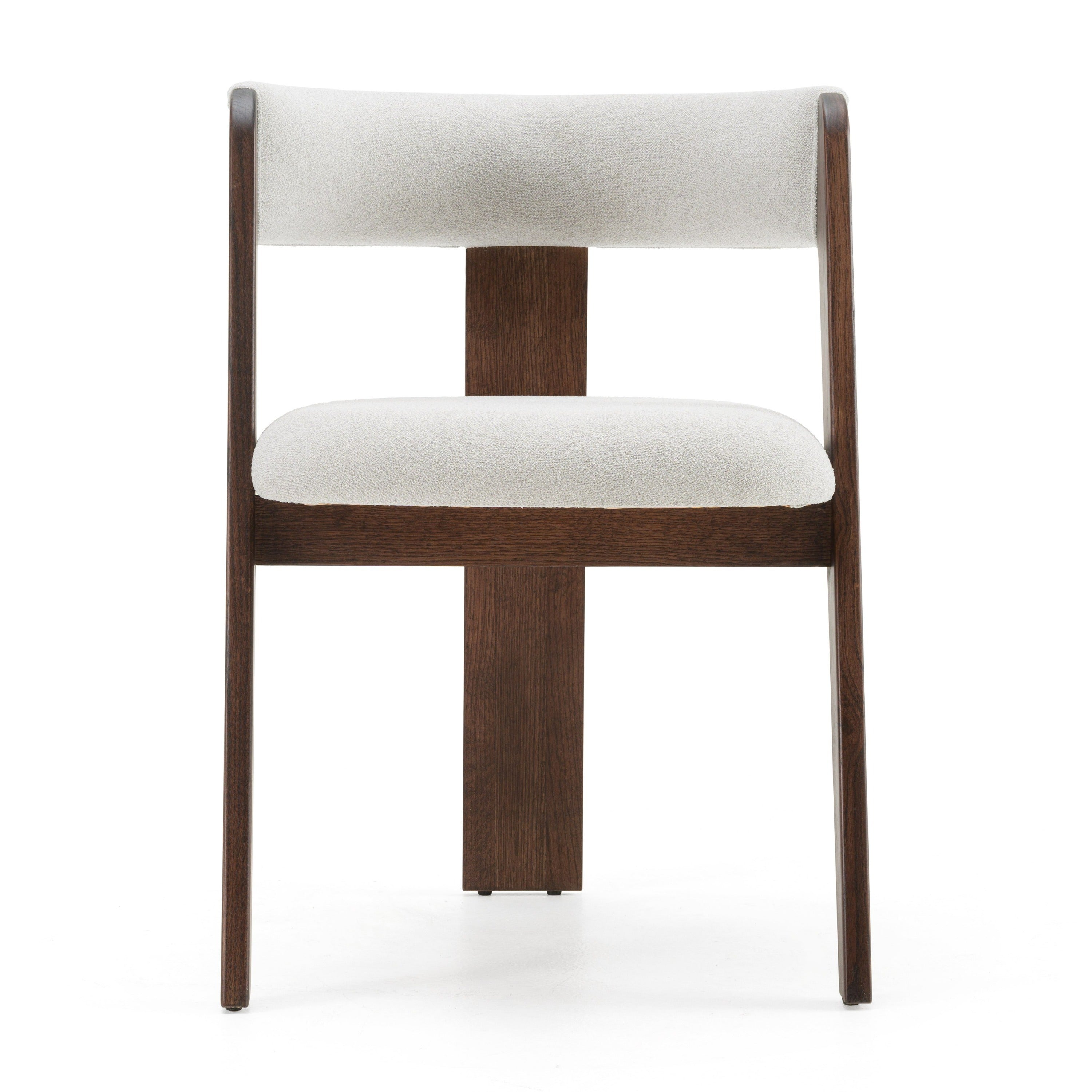 Washington - Modern Off-White Fabric + Brown Oak Dining Chair (Set of 2)