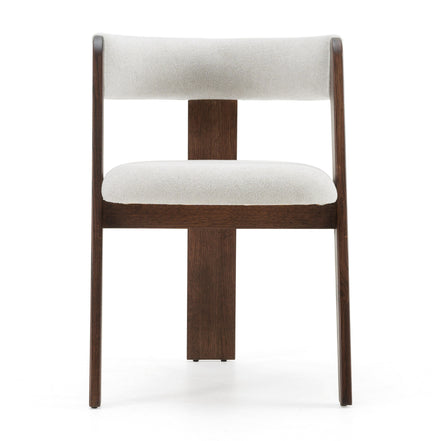 Washington - Modern Off-White Fabric + Brown Oak Dining Chair (Set of 2)