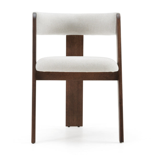 Washington - Modern Off-White Fabric + Brown Oak Dining Chair (Set of 2)