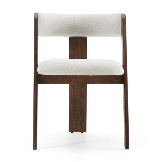 Washington - Modern Off-White Fabric + Brown Oak Dining Chair (Set of 2)