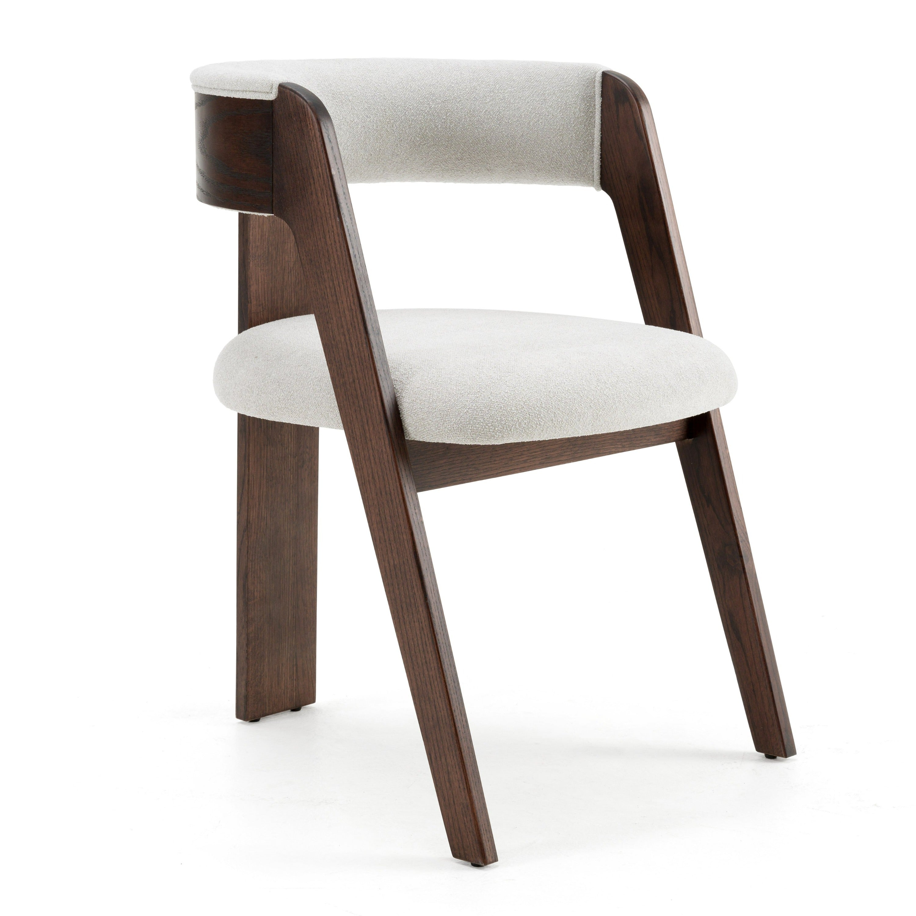 Washington - Modern Off-White Fabric + Brown Oak Dining Chair (Set of 2) - image 2