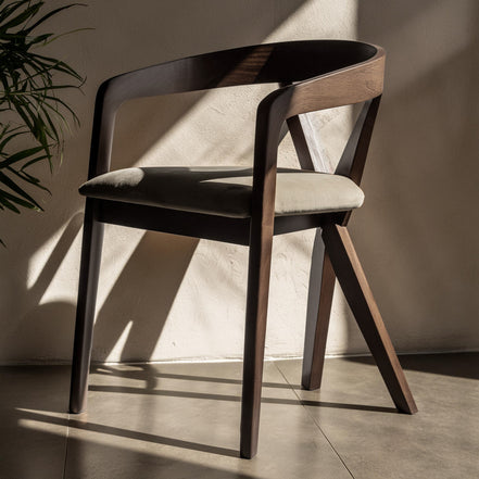 Weiss - Mid-Century Modern Light Grey Fabric + Wenge Dining Chair - image 3