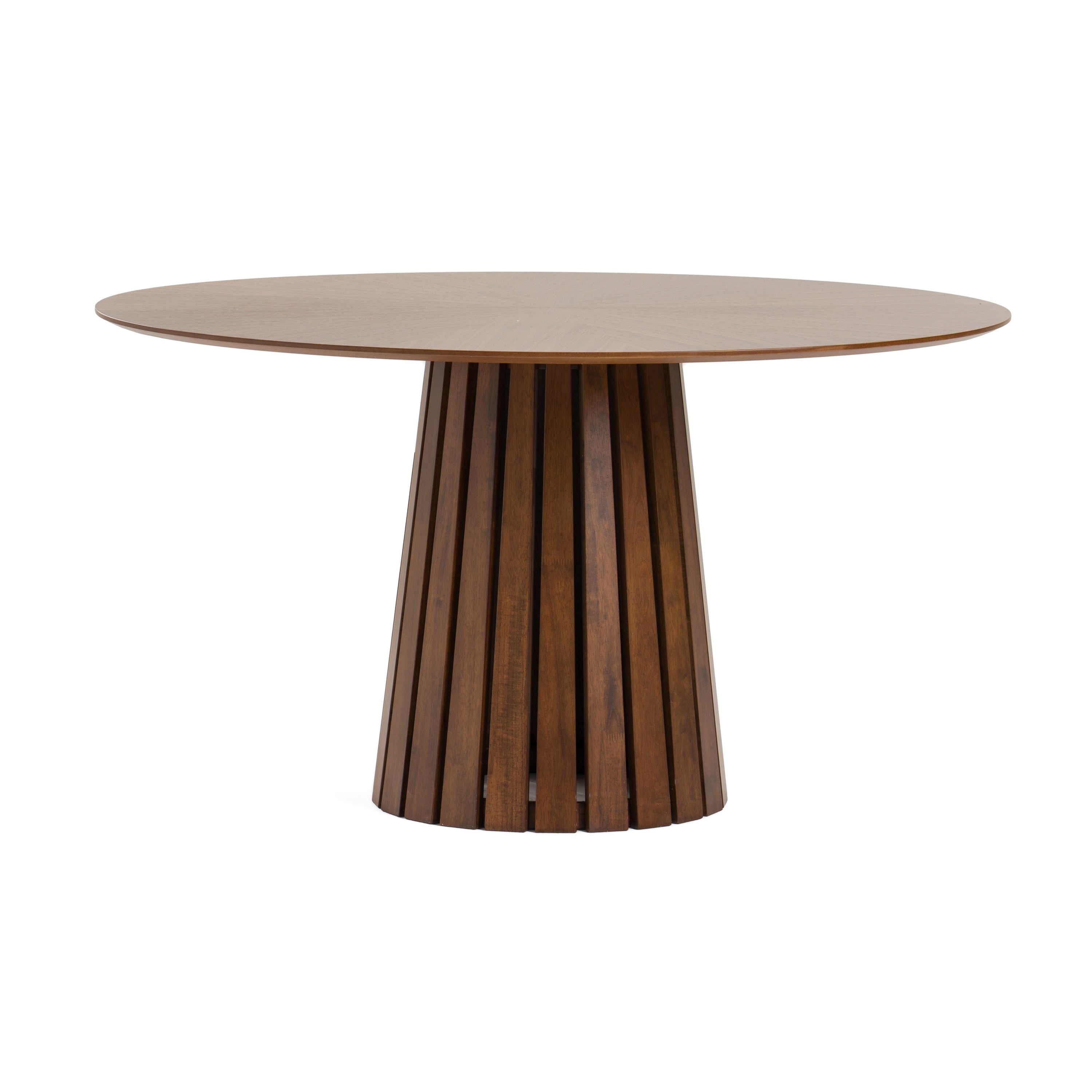 Weiss - Mid-Century Modern Walnut Round Dining Table