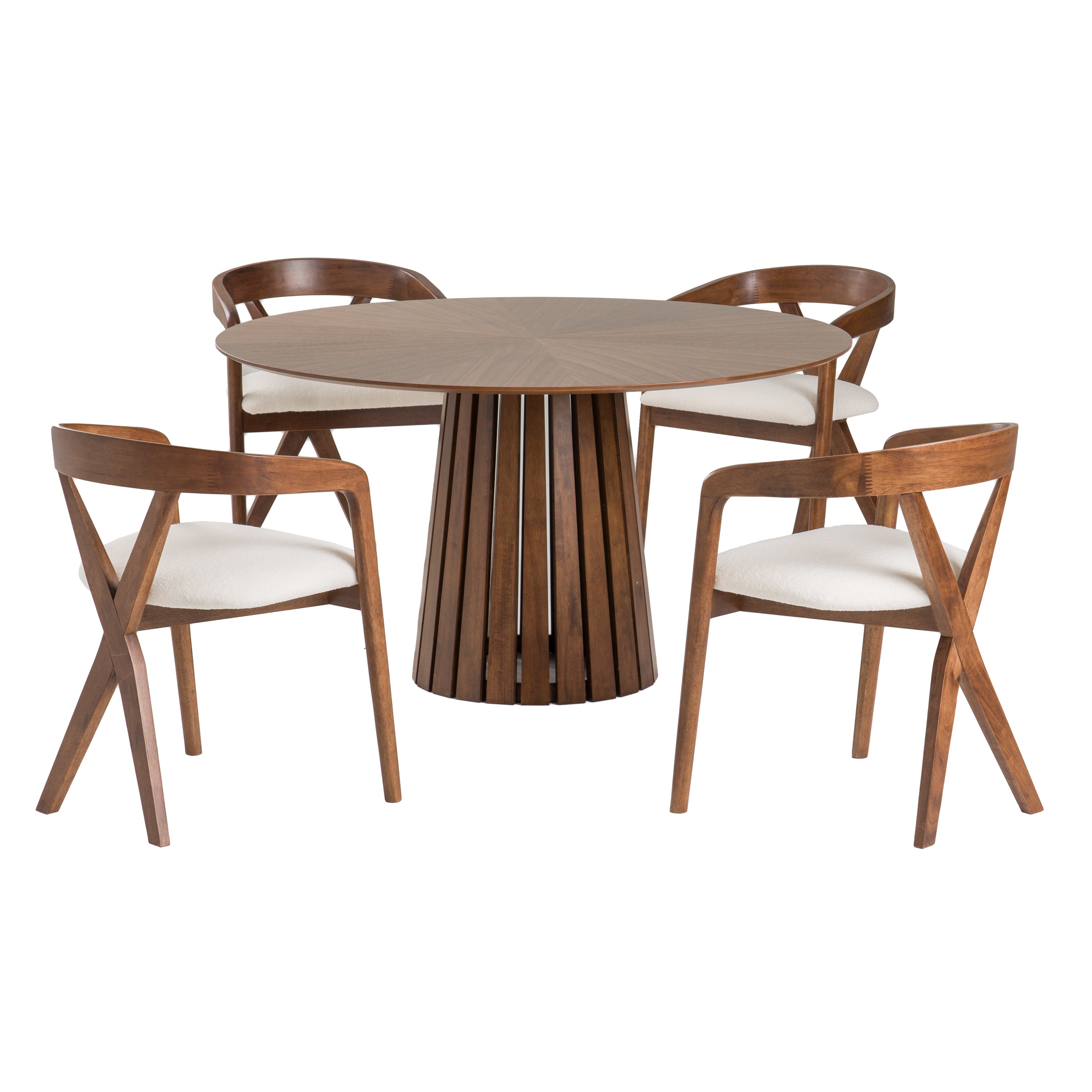 Weiss - Mid-Century Modern Walnut Round Dining Table - image 3