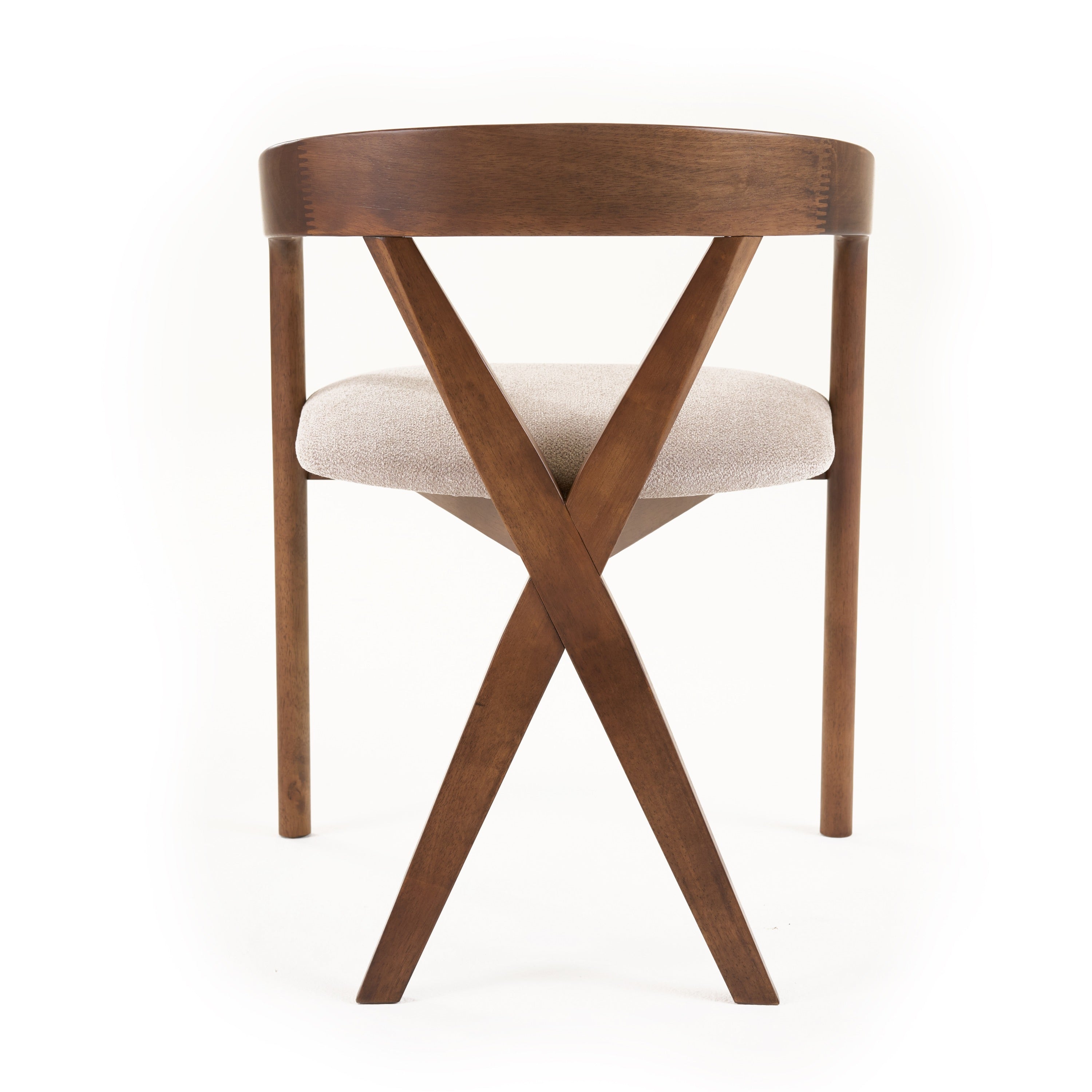 Weiss - Mid-Century Modern Light Brown Fabric + Walnut Dining Chair - image 4