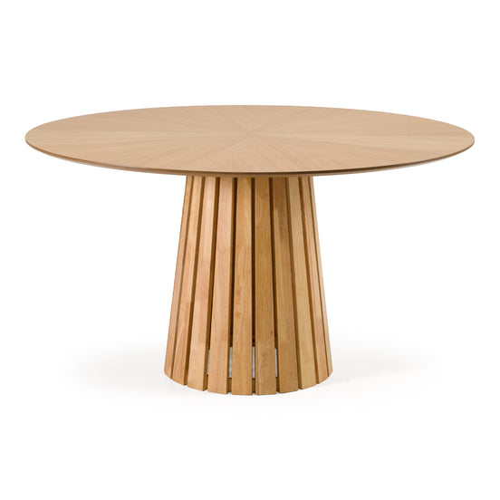 Weiss - Mid-Century Modern Natural Oak Round Dining Table - image 2