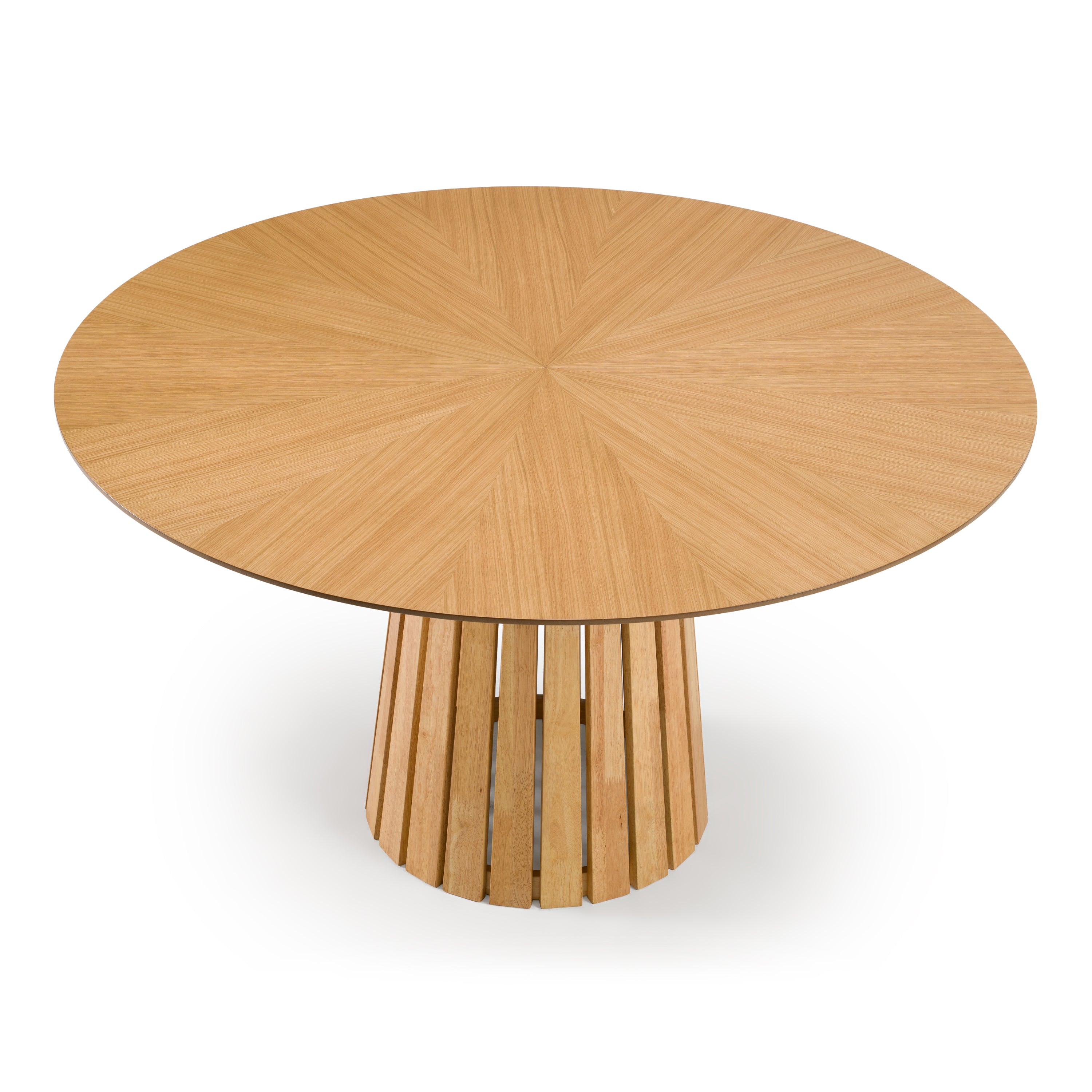 Weiss - Mid-Century Modern Natural Oak Round Dining Table