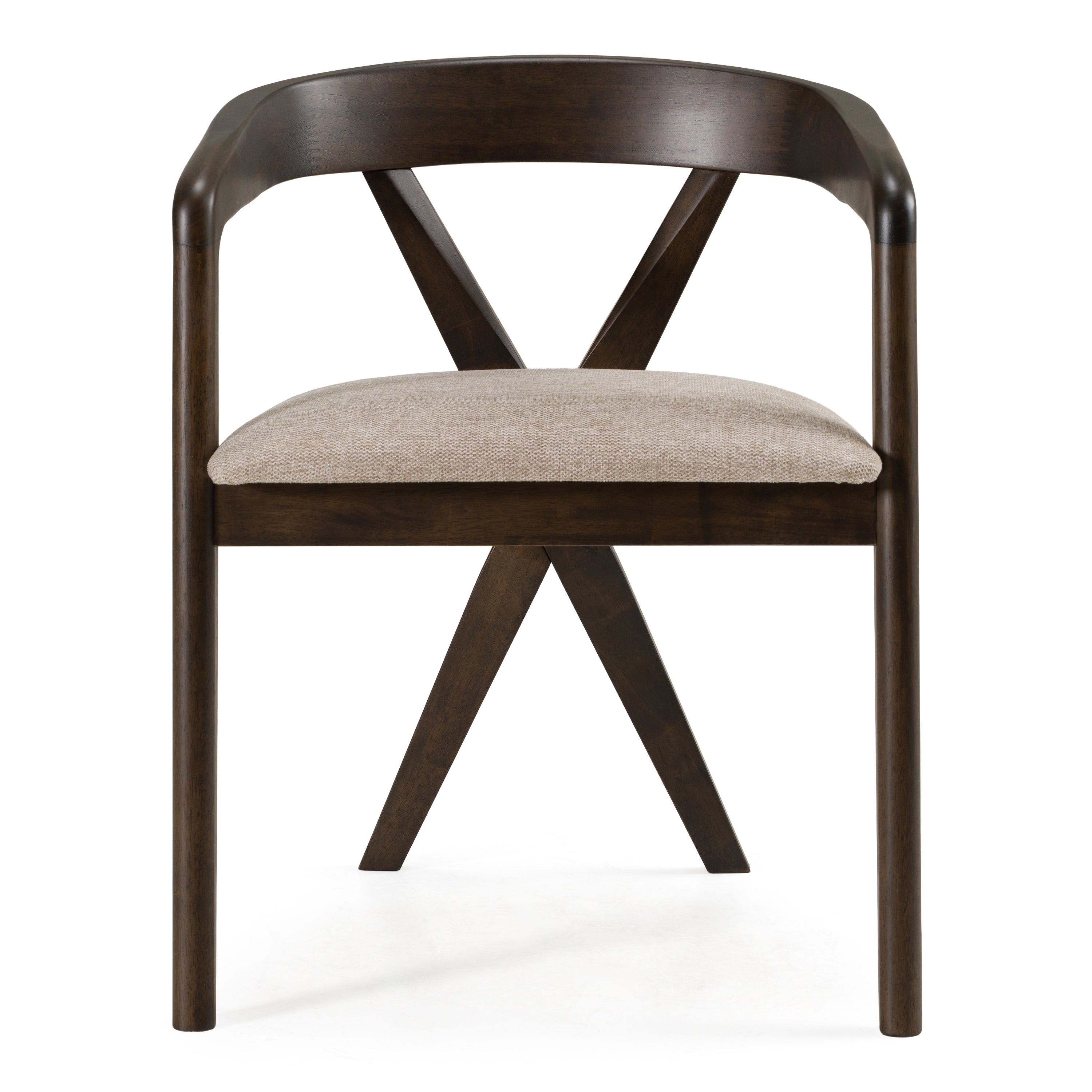 Weiss - Mid-Century Modern Light Grey Fabric + Wenge Dining Chair - image 4