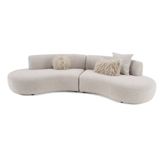 Weldon - Modern Grey Fabric Curved Sectional Sofa - image 2