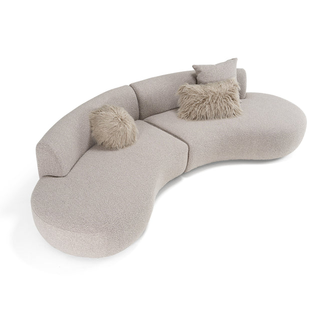 Weldon - Modern Grey Fabric Curved Sectional Sofa