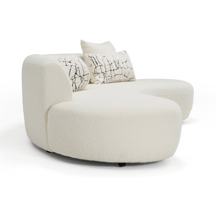 Weldon - Modern Cream Fabric Curved Sectional Sofa - image 2