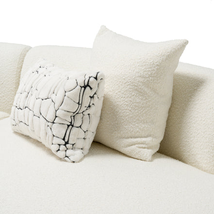 Weldon - Modern Cream Fabric Curved Sectional Sofa - image 3