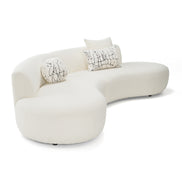 Weldon - Modern Cream Fabric Curved Sectional Sofa - image 4