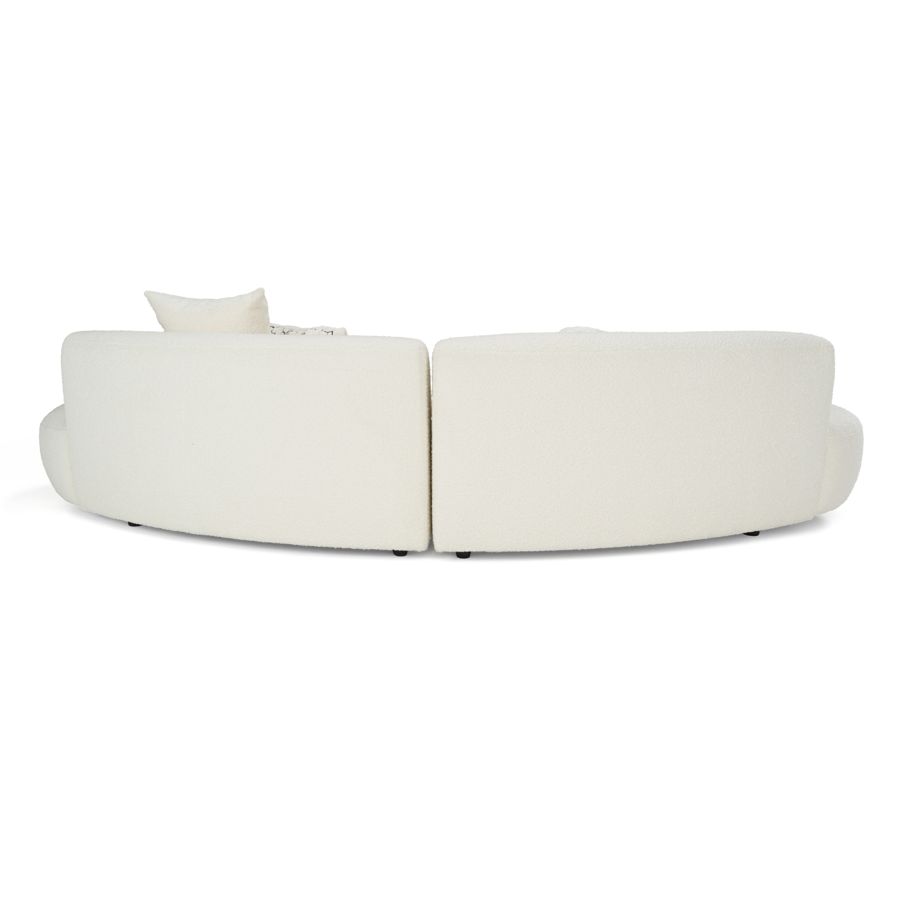 Weldon - Modern Cream Fabric Curved Sectional Sofa - image 5