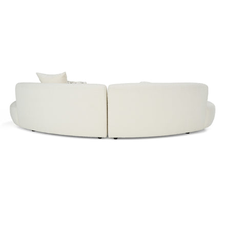 Weldon - Modern Cream Fabric Curved Sectional Sofa - image 5