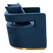 Wells - Modern Blue Velvet Loveseat - image 2