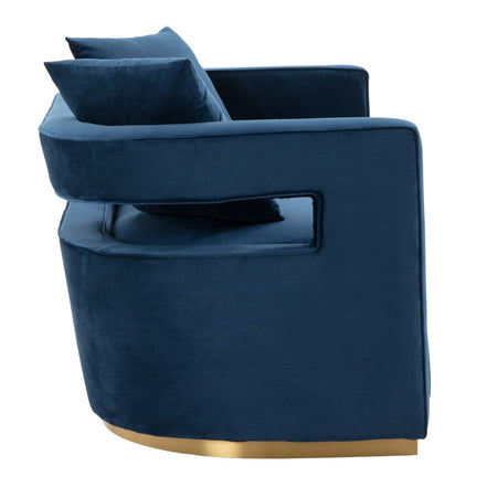 Wells - Modern Blue Velvet Loveseat - image 2