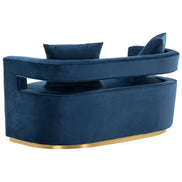 Wells - Modern Blue Velvet Loveseat - image 3