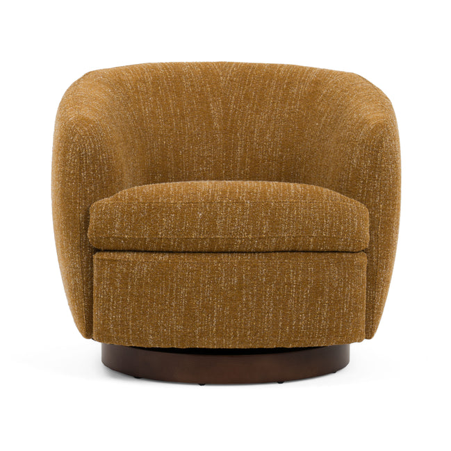Wendt - Modern Mustard Fabric Swivel Accent Chair