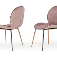 Wendy Modern Pink Velvet & Rosegold Dining Chair (Set of 2) - image 4