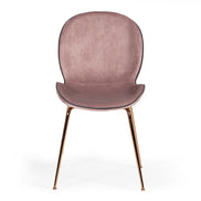 Wendy Modern Pink Velvet & Rosegold Dining Chair (Set of 2) - image 2