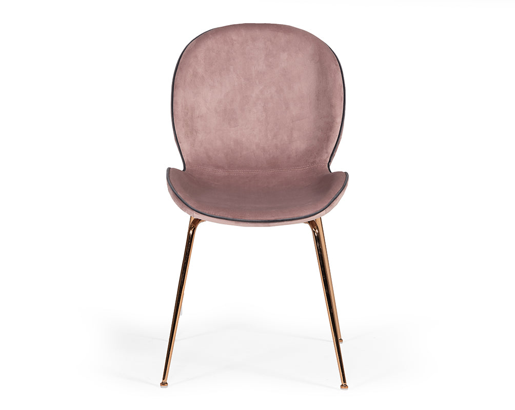 Wendy Modern Pink Velvet & Rosegold Dining Chair (Set of 2) - image 2