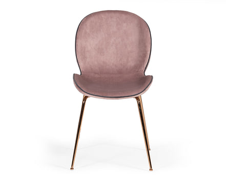 Wendy Modern Pink Velvet & Rosegold Dining Chair (Set of 2) - image 2