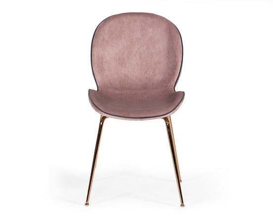 Wendy Modern Pink Velvet & Rosegold Dining Chair (Set of 2) - image 2