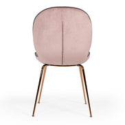 Wendy Modern Pink Velvet & Rosegold Dining Chair (Set of 2) - image 3