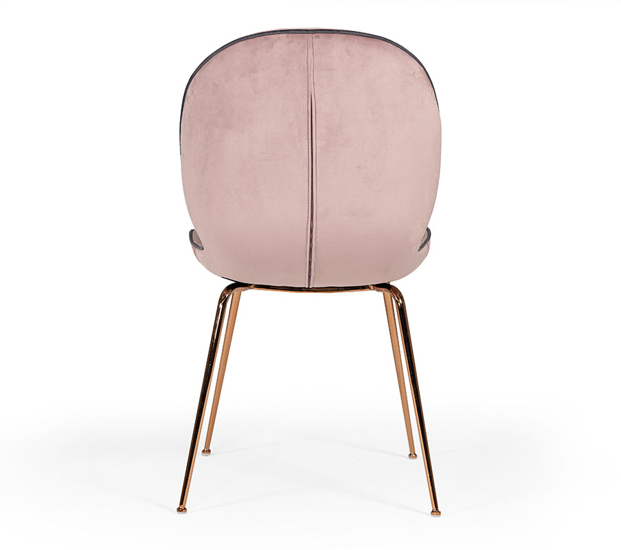 Wendy Modern Pink Velvet & Rosegold Dining Chair (Set of 2) - image 3