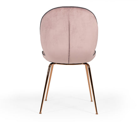 Wendy Modern Pink Velvet & Rosegold Dining Chair (Set of 2) - image 3